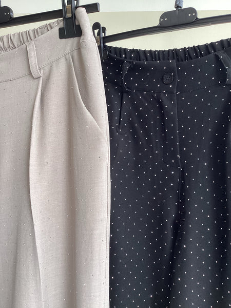 Pantalone leggero con strass cristalli da S a L