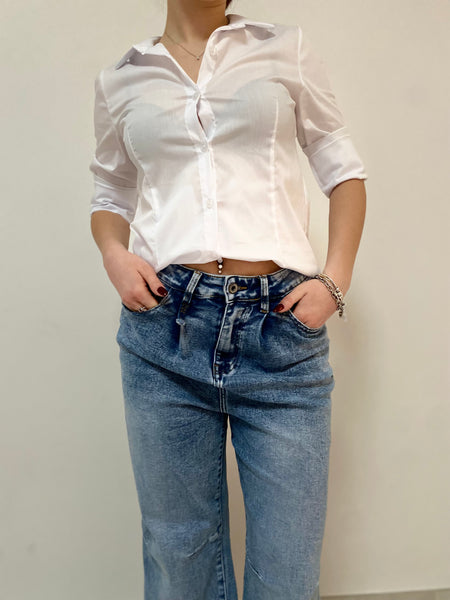 Denim stretch pince  stonewash XS a L