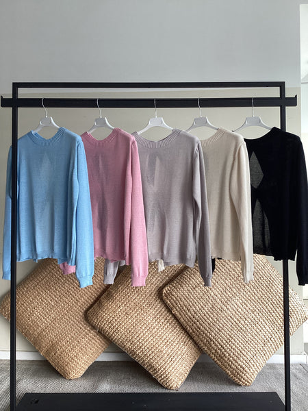 Pull misto cotone micro luccicante con fiocchi sul retro tg UNICA