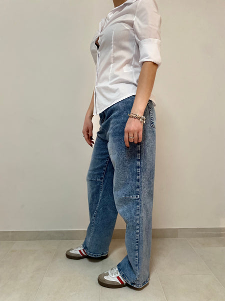 Denim stretch pince  stonewash XS a L