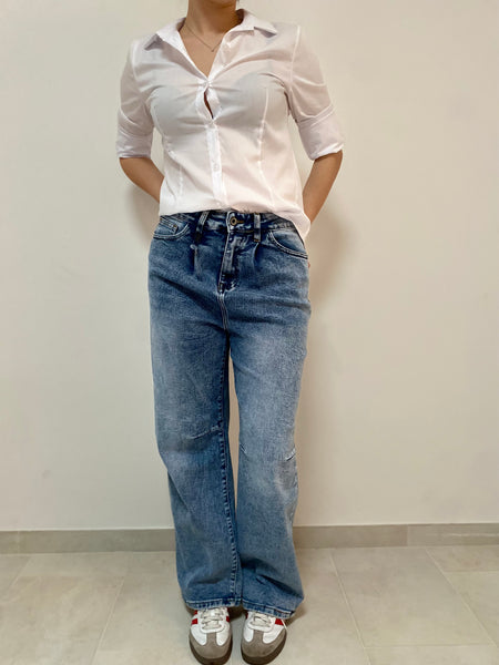Denim stretch pince  stonewash XS a L