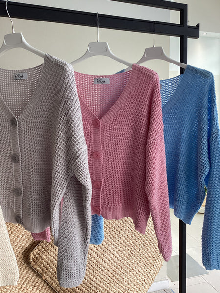 Cardigan filo 4 bottoni microfilo luccicante misto cotone tg UNICA