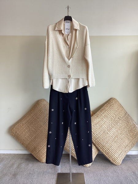 Cardigan filo 4 bottoni microfilo luccicante misto cotone tg UNICA