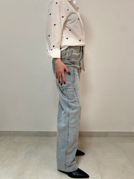 Denim cucitura davanti ed extra tasca laterale da XS a L