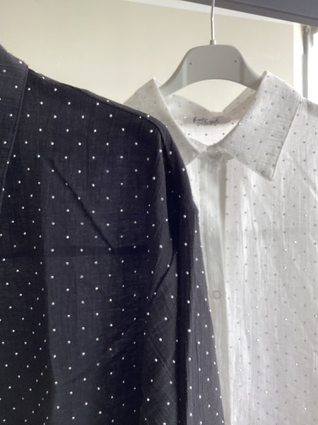 Camicia strass collo francese tg unica