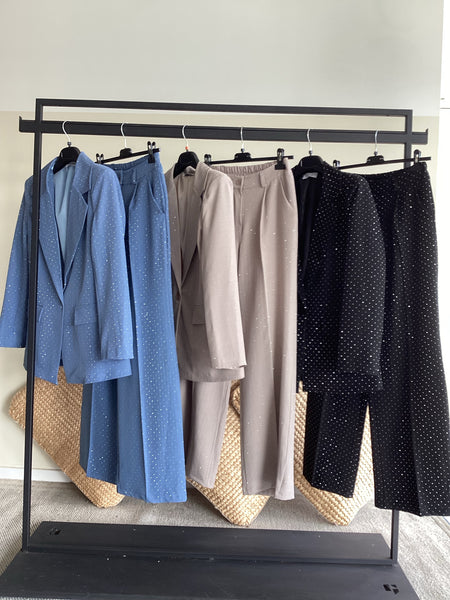 Pantalone leggero con strass cristalli da S a L