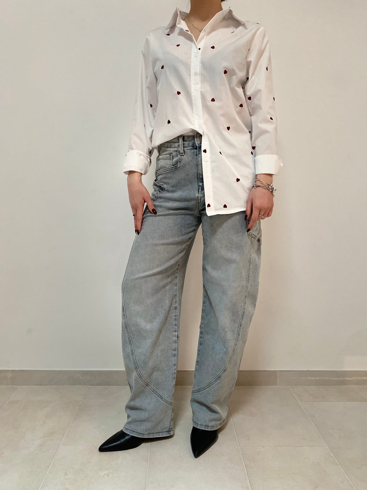 Denim cucitura davanti ed extra tasca laterale da XS a L