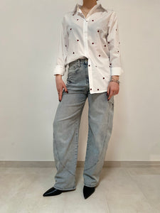 Denim cucitura davanti ed extra tasca laterale da XS a L
